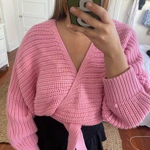 NWT Zara Pink Knot Wrap Top